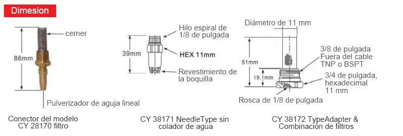 Boquilla de aguja de corte de cerámica con incrustaciones de latón